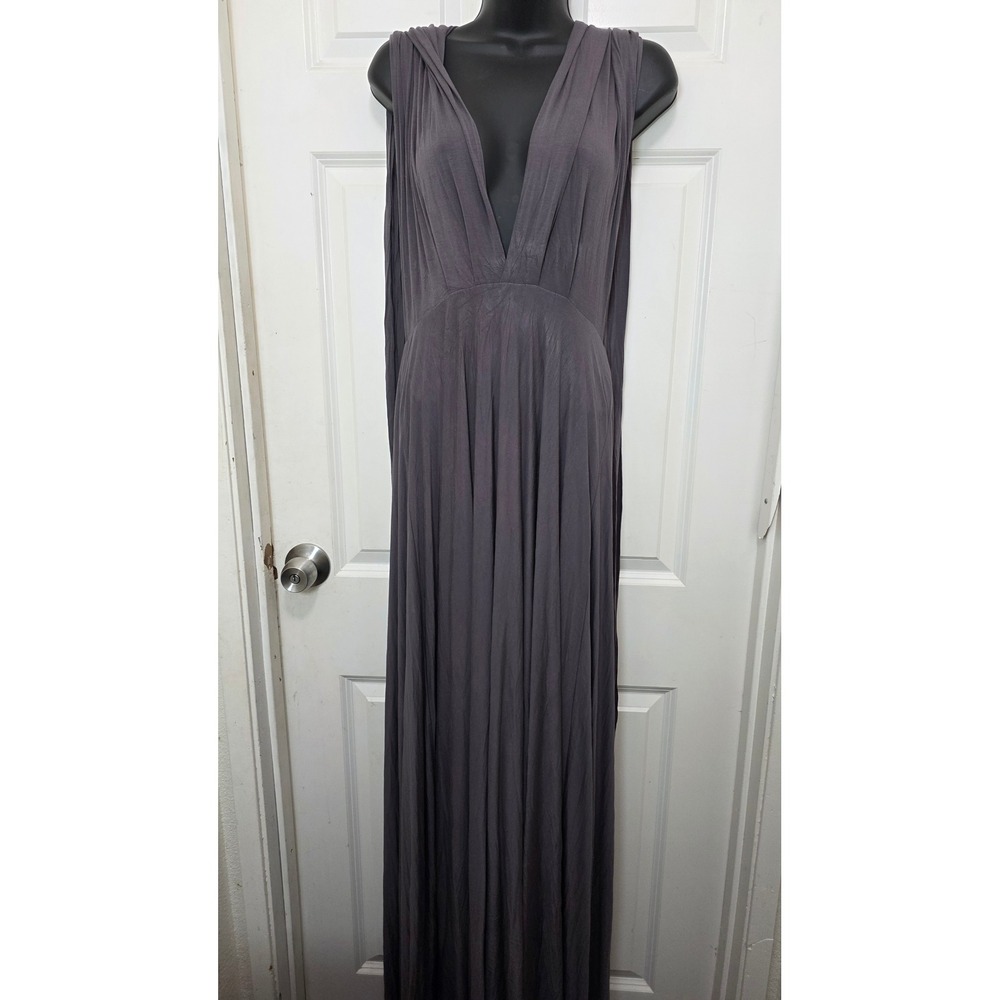 Lulus Tricks of the Trade Maxi Dress Womens XL Grey Convertible Multi-Way Gown